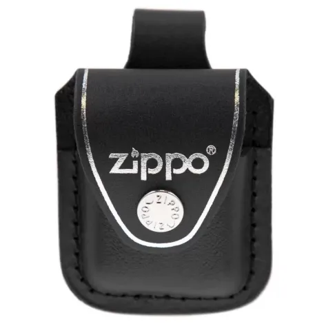 Etui skórzane na zapalniczkę Zippo Czarne ze szlufką
